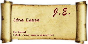 Jóna Emese névjegykártya